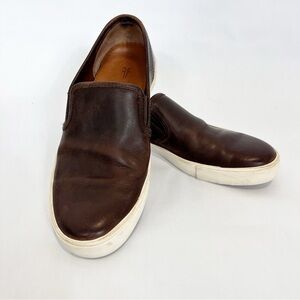 Frye Brett Leather Slip On Casual Shoes Sneakers Brown Size 10